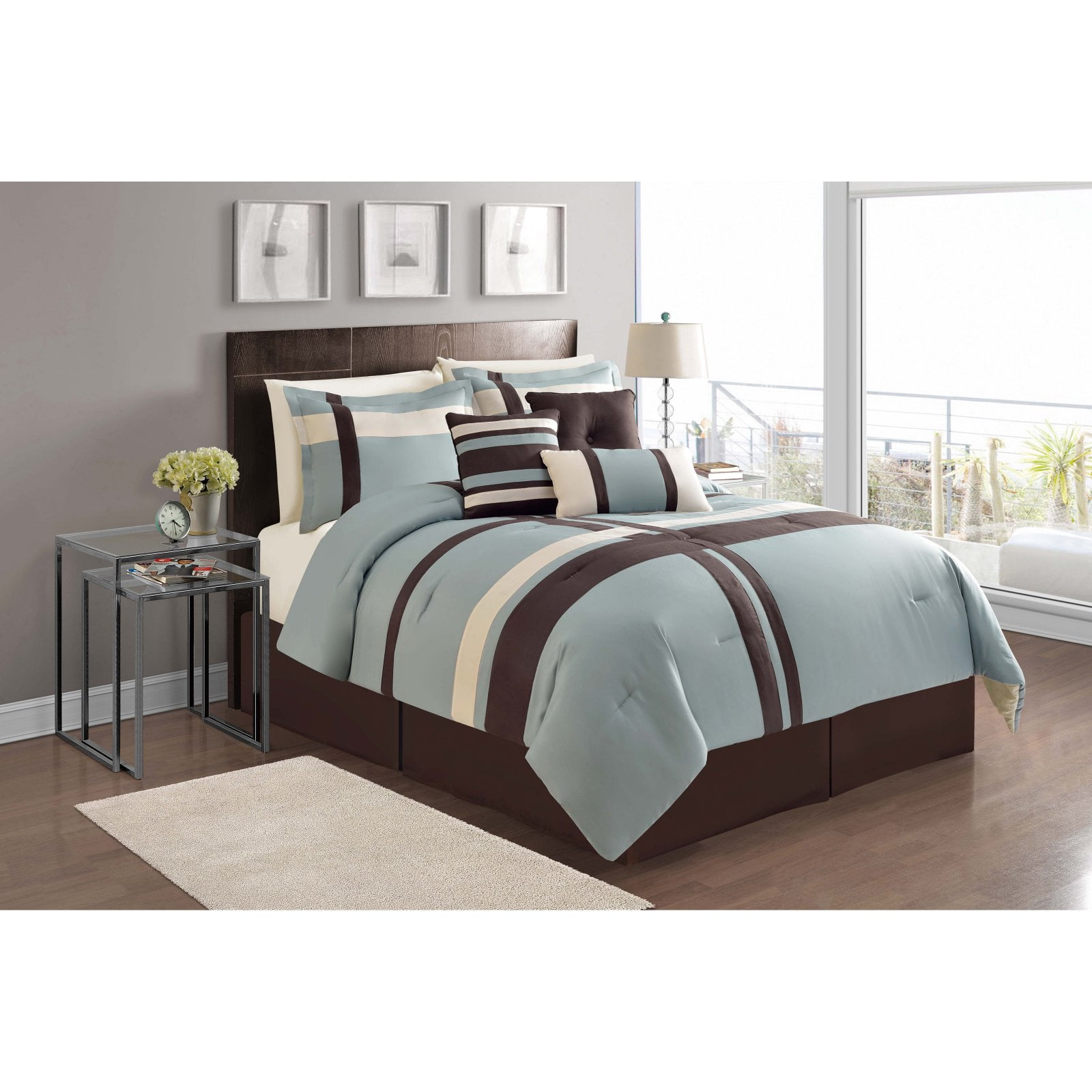 VCNY Home Berkley 7Piece MultiColored Stripe Bedding Comforter Set