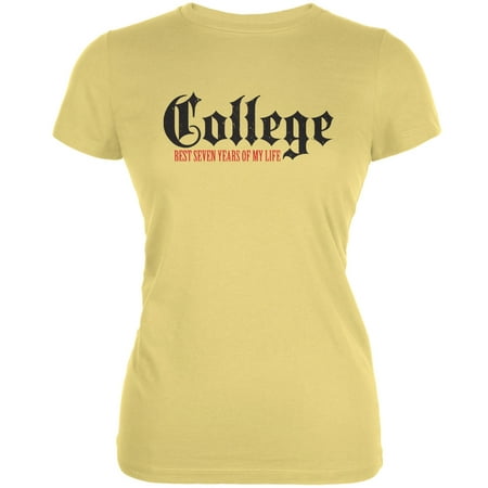 Graduation - College Best 7 Years Yellow Juniors Soft (Best College Degrees For Women)