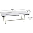 thumbnail image 2 of Seachrome Wall Mounted Bench Style Shower Seat, Swing Down Legs, 48-Inch x 24-Inch, Solid White Phenolic Top, 2 of 7