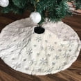 thumbnail image 3 of Snowlflake Christmas Tree Skirt, Large Snowy White Fur Tree Skirt with Snowy Pattern for Christmas Decorations, 3 of 6