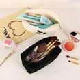 thumbnail image 2 of HSHDLDF Makeup Bag Cosmetic Bag for Women,1Pcs Large Capacity Makeup Bags and 1Pcs Pencil Case Makeup Brushes Storage Bag Travel Toiletry Bag Organizer ¡­, Black and white, 2 of 5