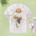 thumbnail image 5 of Bee And Flowers T-Shirt O Neck Oversize T-Shirts Short Sleeve Classic Tees Women Summer Graphic Tops, 5 of 5