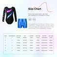 thumbnail image 7 of Zaldita Kids Girls Printed Dance Outfits Long Sleeves Gymnastics Leotard and Shorts Clothes Set Royal Blue 4, 7 of 7