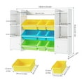 Homfa Kids Bookcase with 9 Bins, White Toy Cubby Storage Organizer