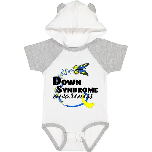 Inktastic Down Syndrome Awareness with Butterfly and Ribbon Boys or Girls Baby Bodysuit