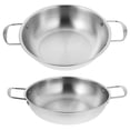 thumbnail image 1 of 2Pcs Stainless Steel Wok with Handles Kitchen Cooking Pan Kitchenware Cooking Metal Wok, 1 of 8
