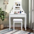 thumbnail image 4 of Costway Vanity Table 10 Dimmable Bulbs Makeup Dressing Desk White, 4 of 12