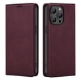 thumbnail image 3 of for iPhone 16 Pro Wallet Case with RFID Blocking Credit Card Holder, Magnetic Closure PU Leather Folio Flip Kickstand Shockproof Cover Women Men for iPhone 16 Pro,Winered, 3 of 8