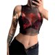 thumbnail image 5 of VISgogo - Camiseta de tirantes de malla transparente para mujer, estilo vintage, sin mangas, cuello redondo, estampado de mariposas VISgogo  moda, 5 of 9