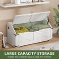 thumbnail image 4 of Uforic 39.4" Farmhouse Storage Chest with Wheels, Wooden Trunk with Safety Hinge, White, 4 of 11