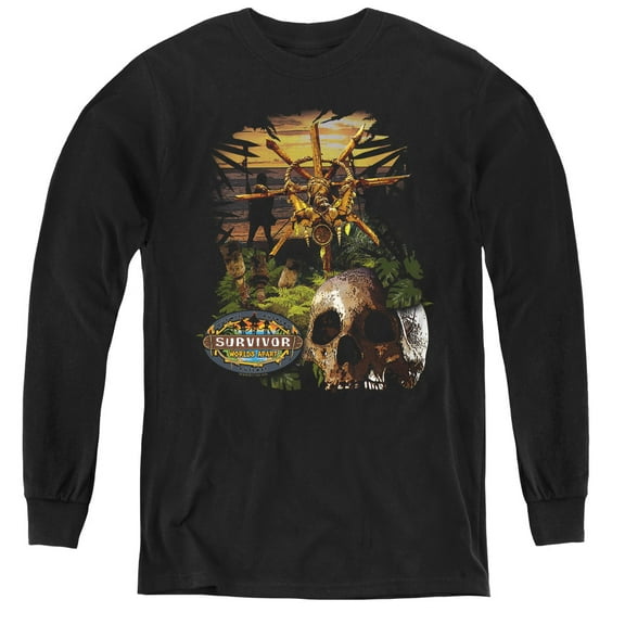 Survivor Jungle Youth Long Sleeve T-Shirt Black