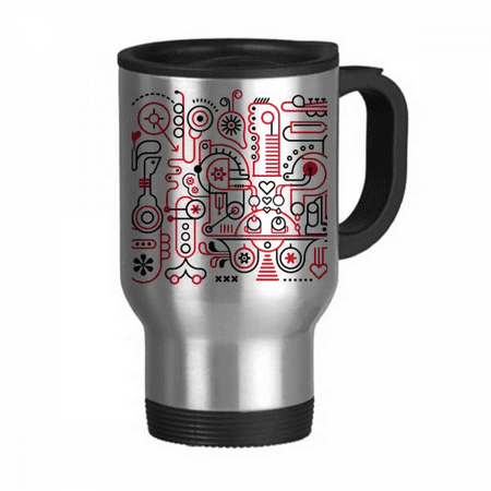 

Graffiti Street Red White Pattern Travel Mug Flip Lid Stainless Steel Cup Car Tumbler Thermos