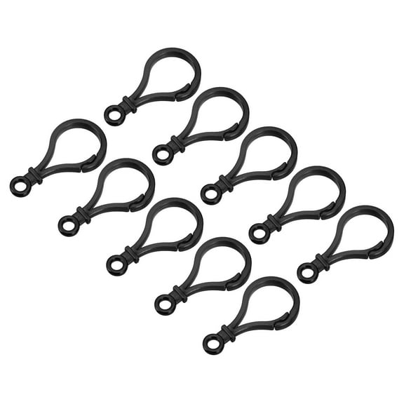 Plastic Lobster Clasps, Claw Snap Hooks for Keychains DIY Black, 24Pack