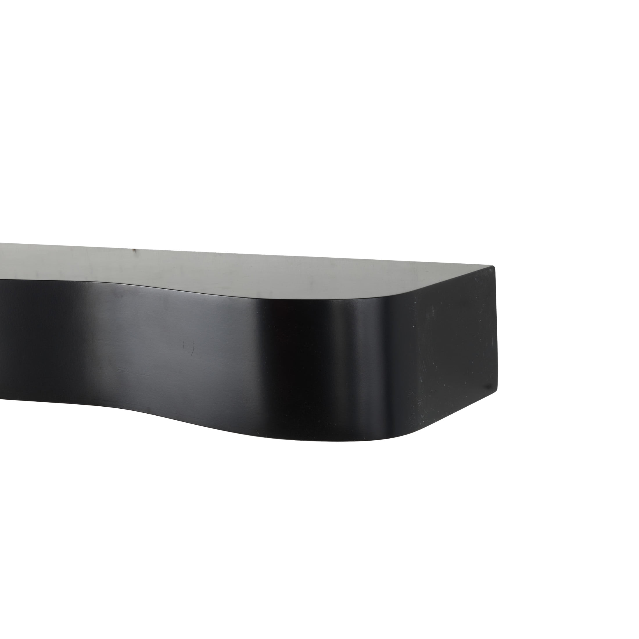 DecMode 48" x 8" Handmade 1-Tier Black Wall Shelf
