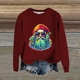 thumbnail image 2 of Christmas Sweaters for Women Novelty Funny 3D Xmas Print Long Sleeve Knitted Tops Holiday Casual Crew Neck Tunics, 2 of 4