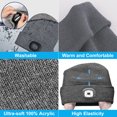 thumbnail image 2 of LED Beanie Hat with Light for Kids USB Rechargeable Headlamp Hat  Winter Gifts for Girls and Boys, Grey, 2 of 7