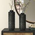 thumbnail image 6 of LuxenHome Set of 2 Black and Gold Metal Bottle Vases, 6 of 6
