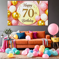 thumbnail image 6 of Round Glittery 70th Birthday Banner Happy Birthday Background Backdrop Party Decorations for Birthday Party Photography Props Celebrations, 6 of 7