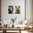 thumbnail image 4 of ZHONGYUTONG 2 Pieces African American Wall Art Black Woman Hand With Butterfly Picture Black Yellow Gray Wall Decor Sunflower Gril Canvas Print Framed (11"x14"x2PCS), 4 of 5