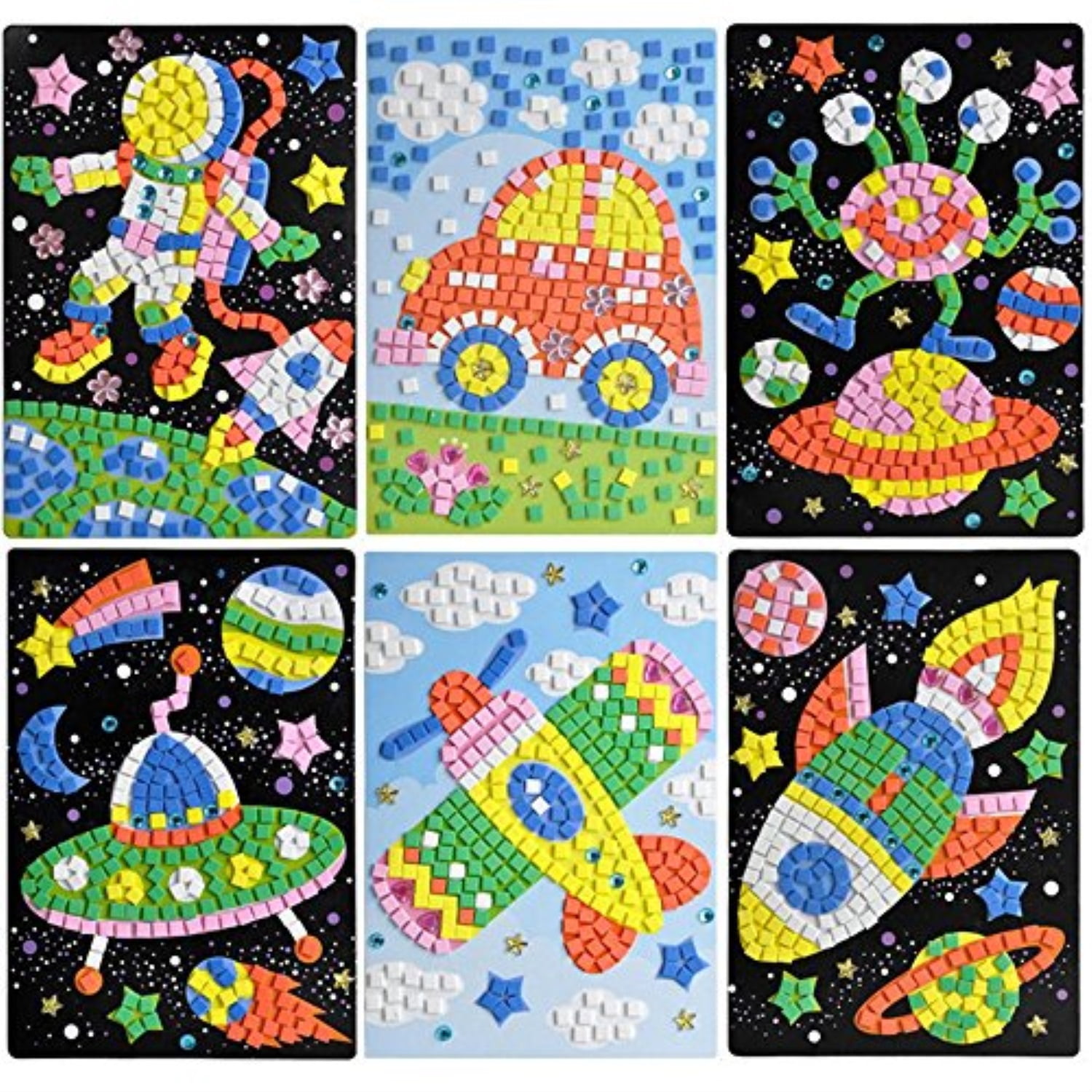Finduat Mosaic Sticker Art Sticky DIY Handmade Art Kits For Kids