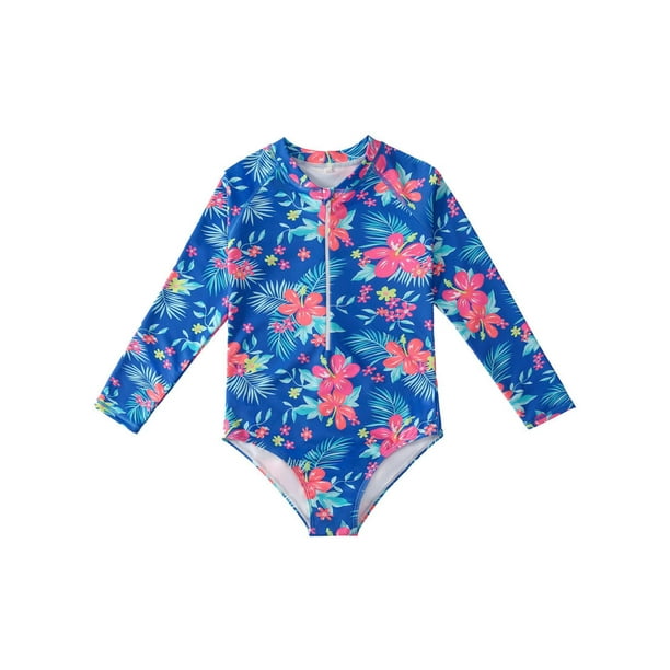 Tenmix Kid Girl One Piece Swimsuit Sun Protection Bathing Suits Long