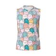 thumbnail image 6 of Lsque Colorful Cute Pig Print Men's Cotton Blend Sleeveless Muscle Shirts (S-3XL)- Moisture Wicking, Odor Protection, UPF 30+,X-Large, 6 of 8