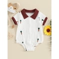 thumbnail image 2 of FEORJGP Infant Baby Boy Summer Jumpsuit 3M 6M 12M 18M 24M Newborn Short Sleeve Romper Cartoon Cactus/Carrots Print Button Down Bodysuit Toddler Cute Soft Comfy Sweet Clothes, 2 of 7