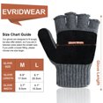 thumbnail image 6 of EvridWear Winter Convertible Fingerless Gloves, Wool Mittens Warm, with Anti-Slip Suede Leather Palm and Thumb, Unisex Style, 6 of 9