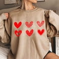 thumbnail image 1 of Qertyioot Chandail Cœur d'Amour Saint-Valentin, Imprimé Mode Femme Manches Longues Col Rond Blouse Ample, 1 of 3