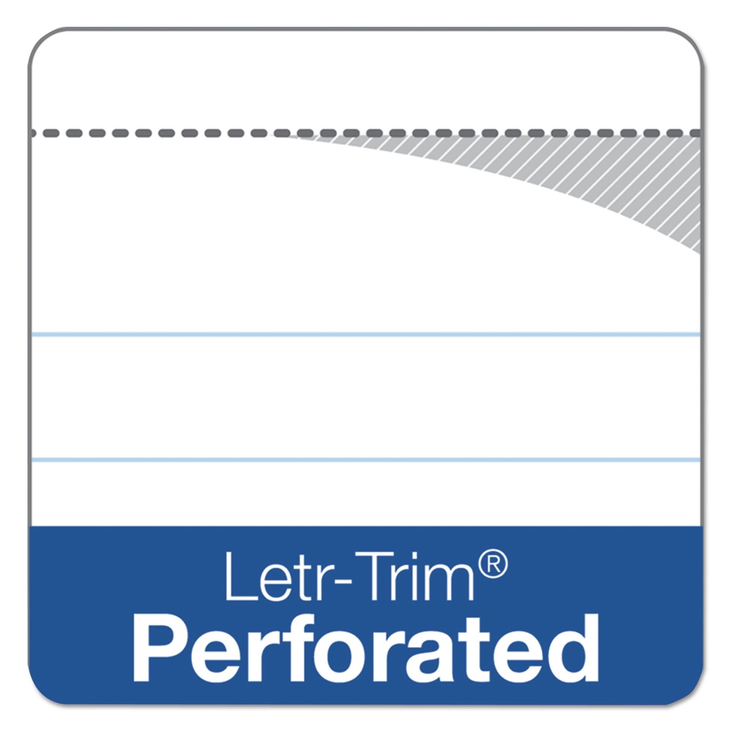 TOPS 63366 Docket 5 in. x 8 in. Ruled Perforated Pads - Narrow, White (50 Sheets/Pad, 6 Pads/Pack)