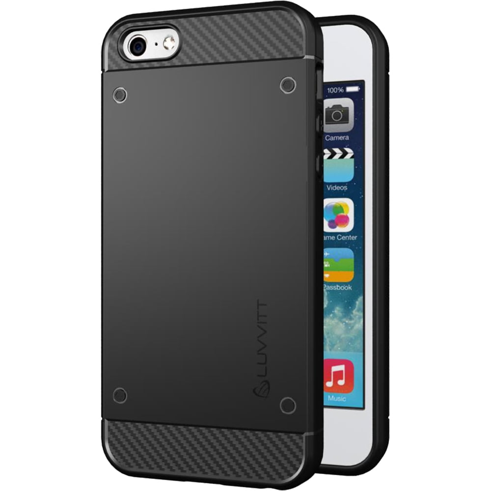 iPhone 5 SE Case 2016, LUVVITT [Sleek Armor] Slim Shock Absorbing