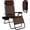 Brown, variant on ANHXN Zero Gravity Lounge Chairs, 160°Adjustable Folding Recliner w/Pillow and Cup Holder, Comfy Outdoor Lounge Chairs for Patio, Lawn, Yard & Camp(1 piece)