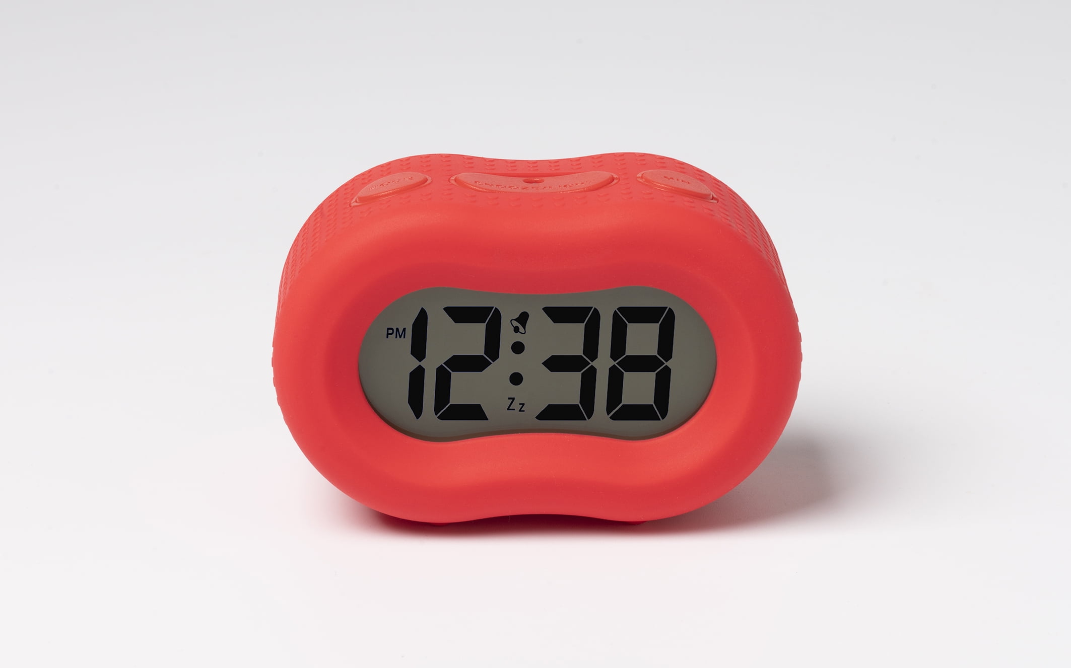 Timelink Red Rubber Smartlight Alarm Clock with LCD Display