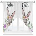 thumbnail image 2 of Easter Rabbit Swag Curtain Valance for Windows, Bunny Easter Eggs Window Treatments Short Swag Topper for Kitchen Windows Bathroom Bedroom, 36"x36", 2 of 8