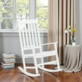 thumbnail image 2 of Tcbosik Rocking Chair, Weather Resistant Wood Rocking Chair for Adults, Smooth Rocker for Indoor and Outdoor, White, 2 of 10