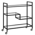 thumbnail image 4 of Evelyn&Zoe Lovett 33" Wide Rectangular Bar Cart with Glass Shelves, Blackened Bronze, 4 of 5