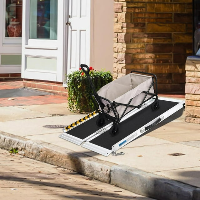Royalbelle 3FT Portable Wheelchair Ramp, Non-Slip Aluminum Folding Handicap Ramp