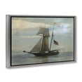 thumbnail image 4 of Stupell Industries Classic Ship with Flag Transportation Painting Gray Floater Framed Canvas Art Print Wall Art, 31 x 21, 4 of 10
