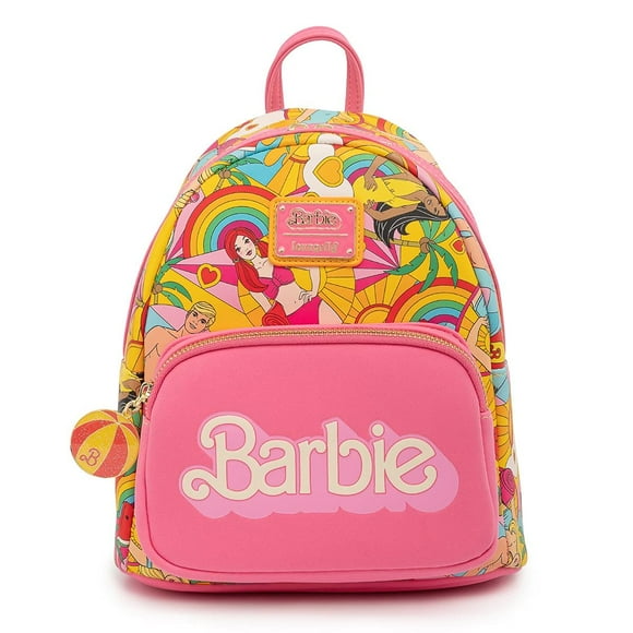 Minimochila Loungefly Barbie Fun in the Sun, rosa y multicolor