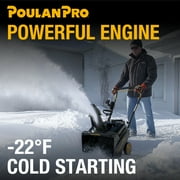 Poulan Pro Single Stage Gas Snow Blower 18 with Electric Start, 190° Remote Chute Control