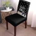 thumbnail image 2 of Dining Chair Covers Set of 4,Thanksgiving Pumpkin Fall Theme Universal Stretch Kitchen Seat Covers Parsons Chair Protector Slipcover for Home Restaurant Party Decor,Colorful Polka Dot on Black, 2 of 6