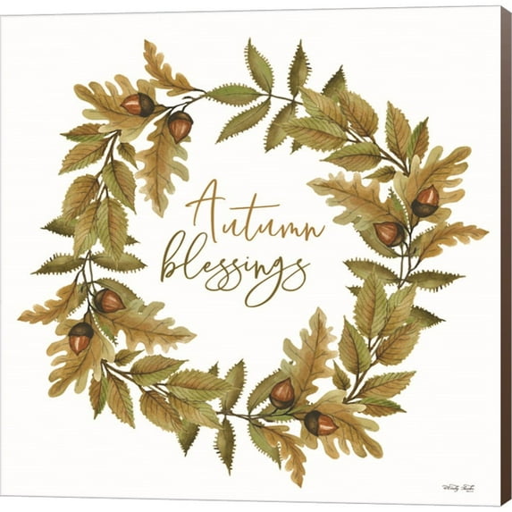 Great Art Now Autumn Blessings Fall Wreath by Cindy Jacobs, Canvas Wall Art, 12W x 12H