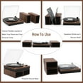 Record Player With External Speakers LP&No.1 Retro Bluetooth Vinyl Record Player, 3-Speed Turntable, Auto