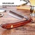 thumbnail image 2 of Afeitado retro con mango de madera Straight Razor GOLD DOLLAR para hombres y peluqueros, listo para, 2 of 3