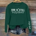 thumbnail image 2 of Ediodpoh Women's Sweatshirts Letter Print Pullover Round Neck Top for Fall and Winter Casual Comfortable Sweatshirt Green L, 2 of 3