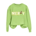 thumbnail image 2 of HOMBOM Womens Christmas Sweatshirts Festive Green Crewneck Greflying Graphic Merry Sweatshirt for Adult Xmas, 2 of 6
