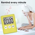 thumbnail image 3 of Inteprter Temporizador digital de cocina Cocinar Estudiar Reloj de cuenta regresiva Pantalla LCD Alarma Gadget de cocina, Amarillo Type3 NO3 Inteprter HA001330-08, 3 of 6