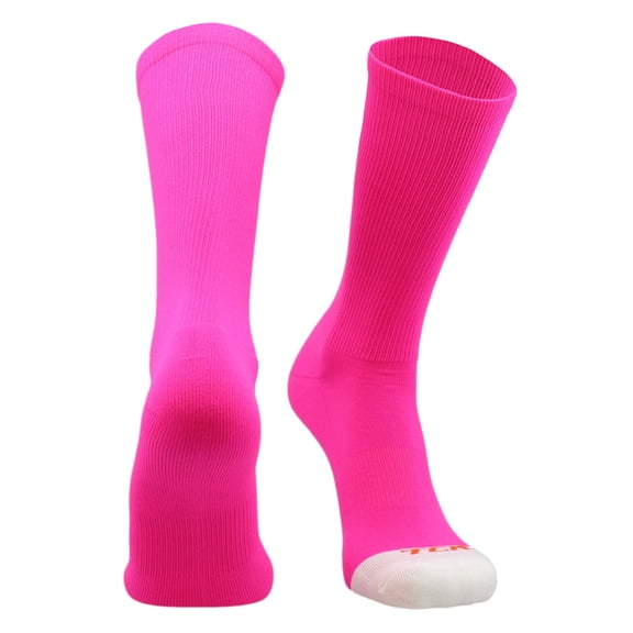 TCK Prosport Athletic Crew Socks - Hot Pink, Large (1 Pair)