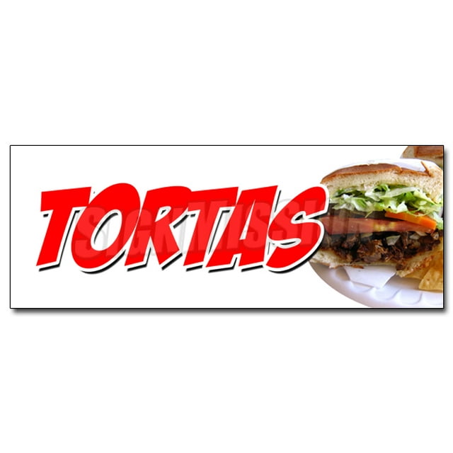 36" TORTAS Decal Sticker flatbread Sweet Cake Mexican Mexico Sandwich Grill