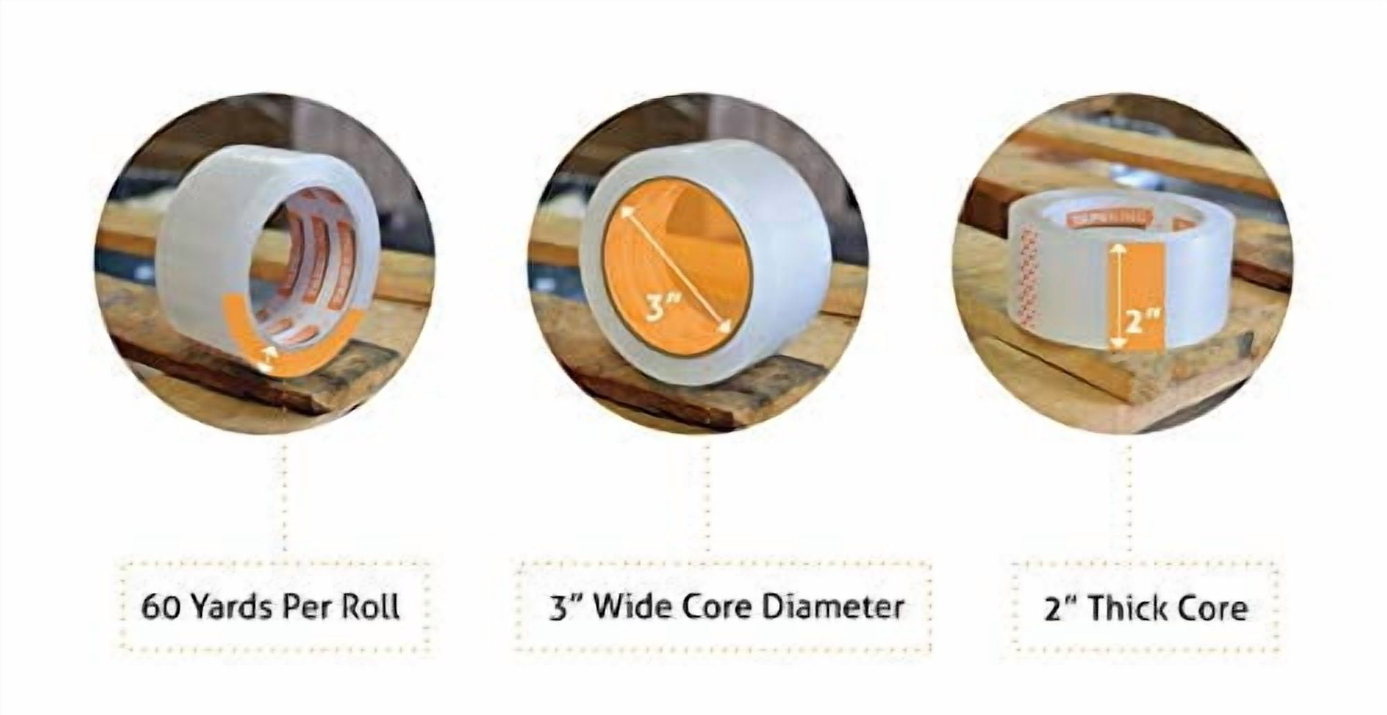 Transparent packing tape - each roll 60 yards (total 6 rolls) - stronger and thicker 2.7, heavy-duty adhesive for industrial warehouse moving packaging mailing office and storage tape
